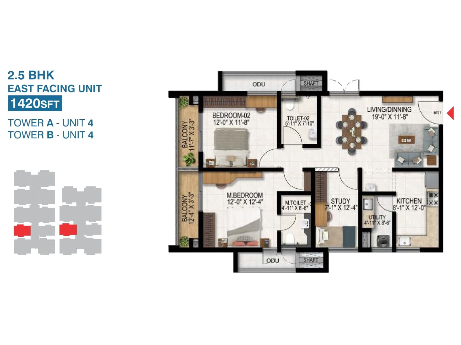 4 BHK Floor Plan