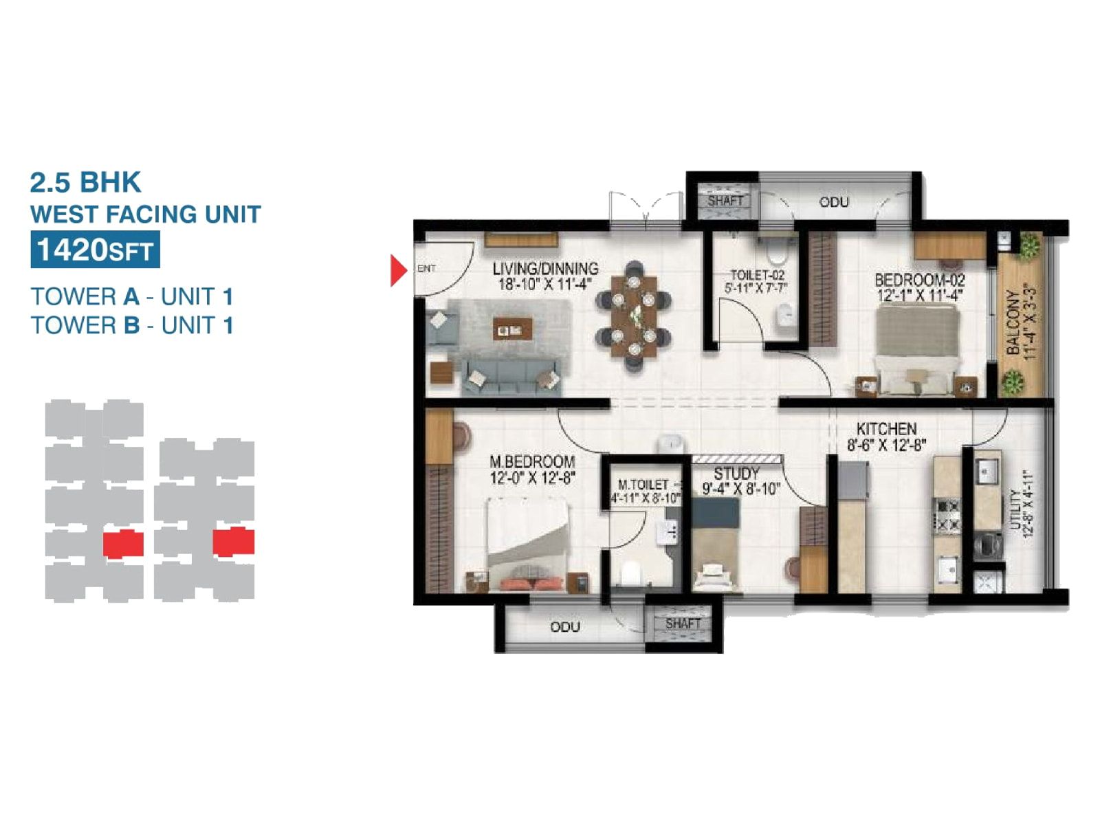 4 BHK Floor Plan
